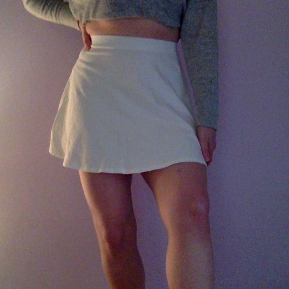 White skater skirt